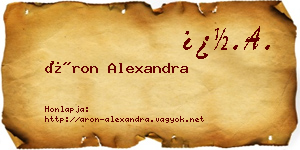 Áron Alexandra névjegykártya